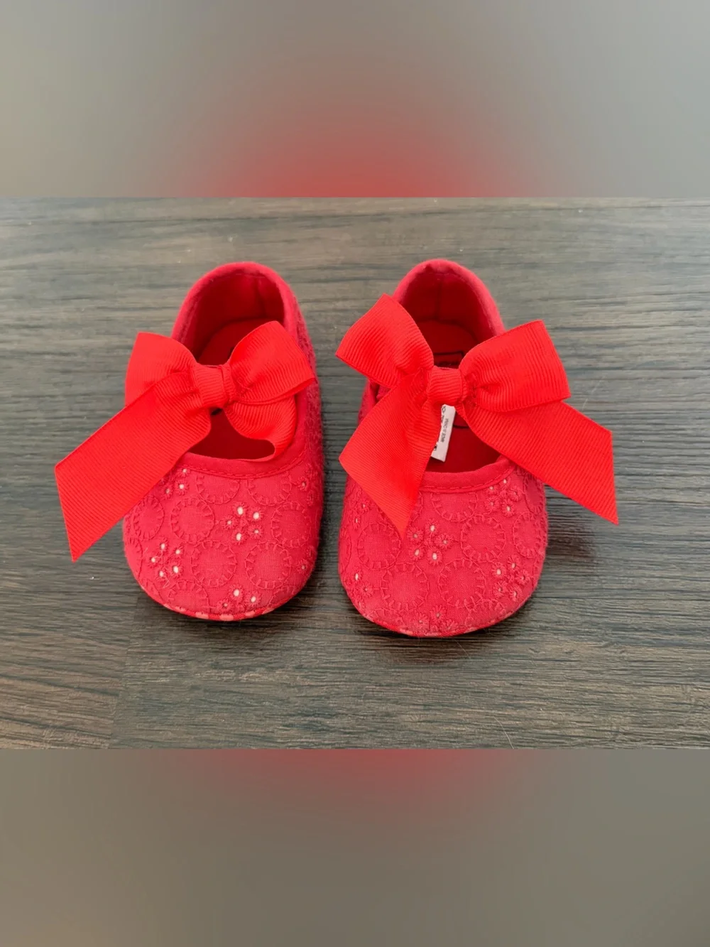 Red Bow Mary Jane Baby Shoes